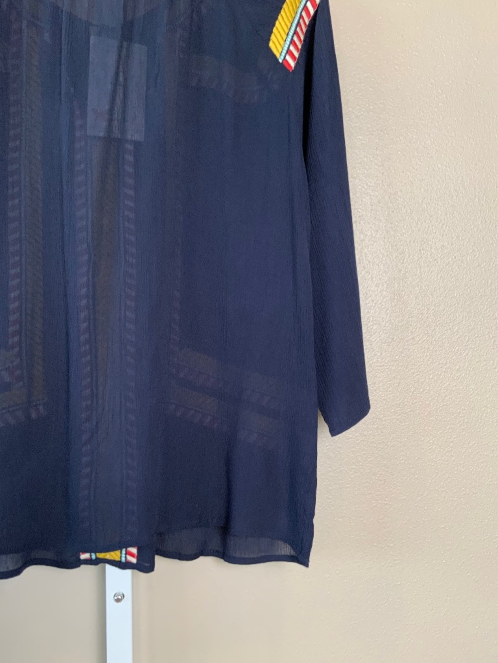 THML Embroidered Tassel Tie 3/4 Sleeve Top - Picture 15 of 16